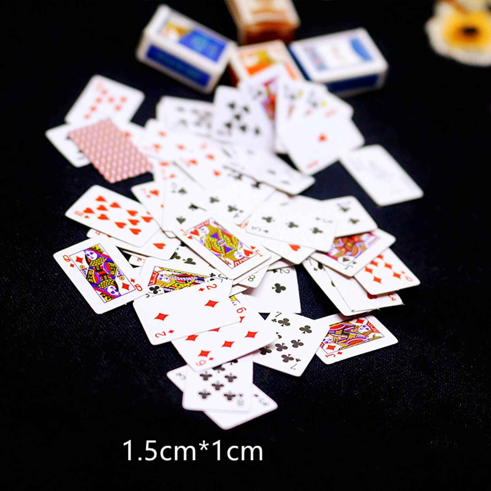 Miniature Poker 1:12 Mini Dollhouse Playing Cards Doll House Poker 1 Deck B