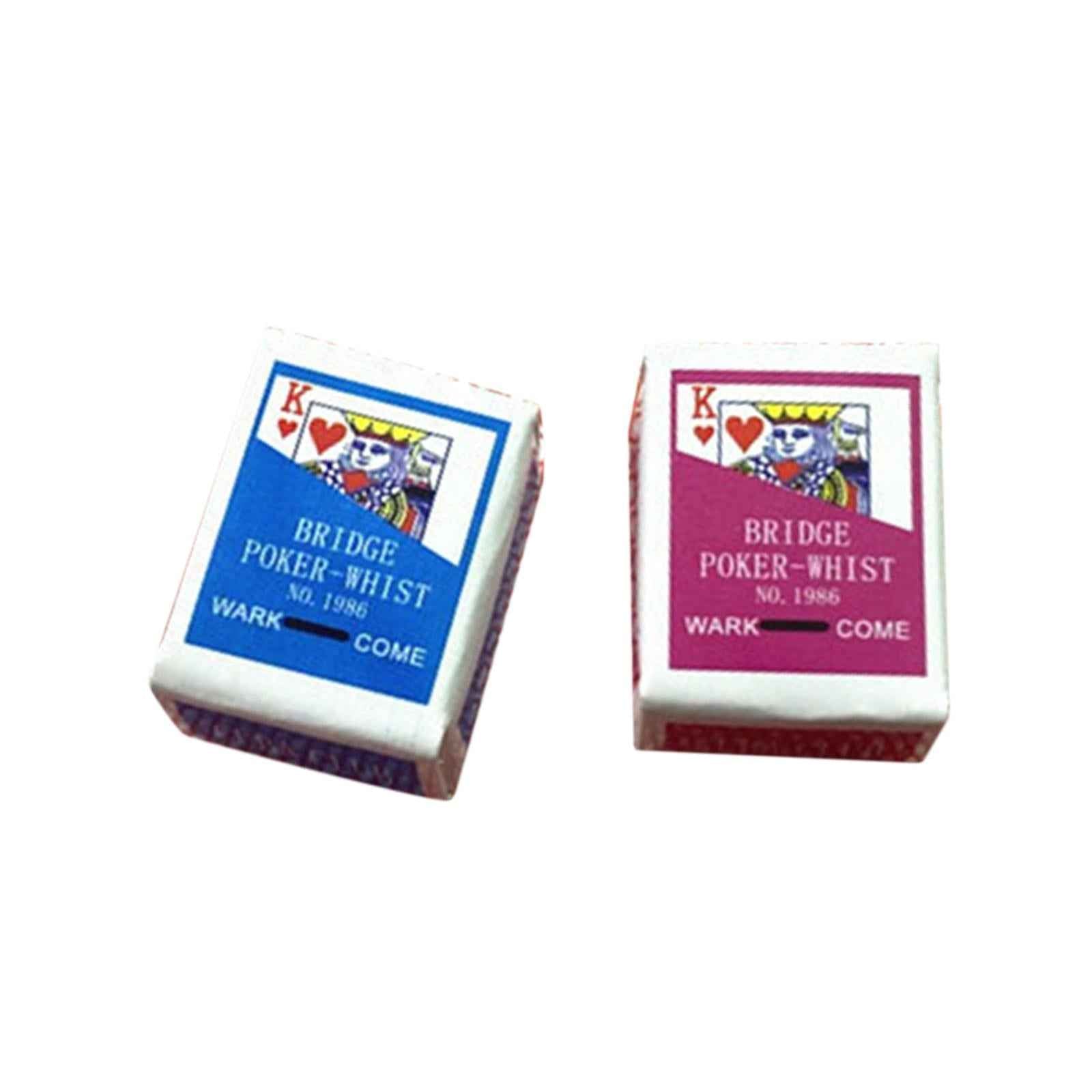 Miniature Poker 1:12 Mini Dollhouse Playing Cards Doll House Poker 1 Deck B