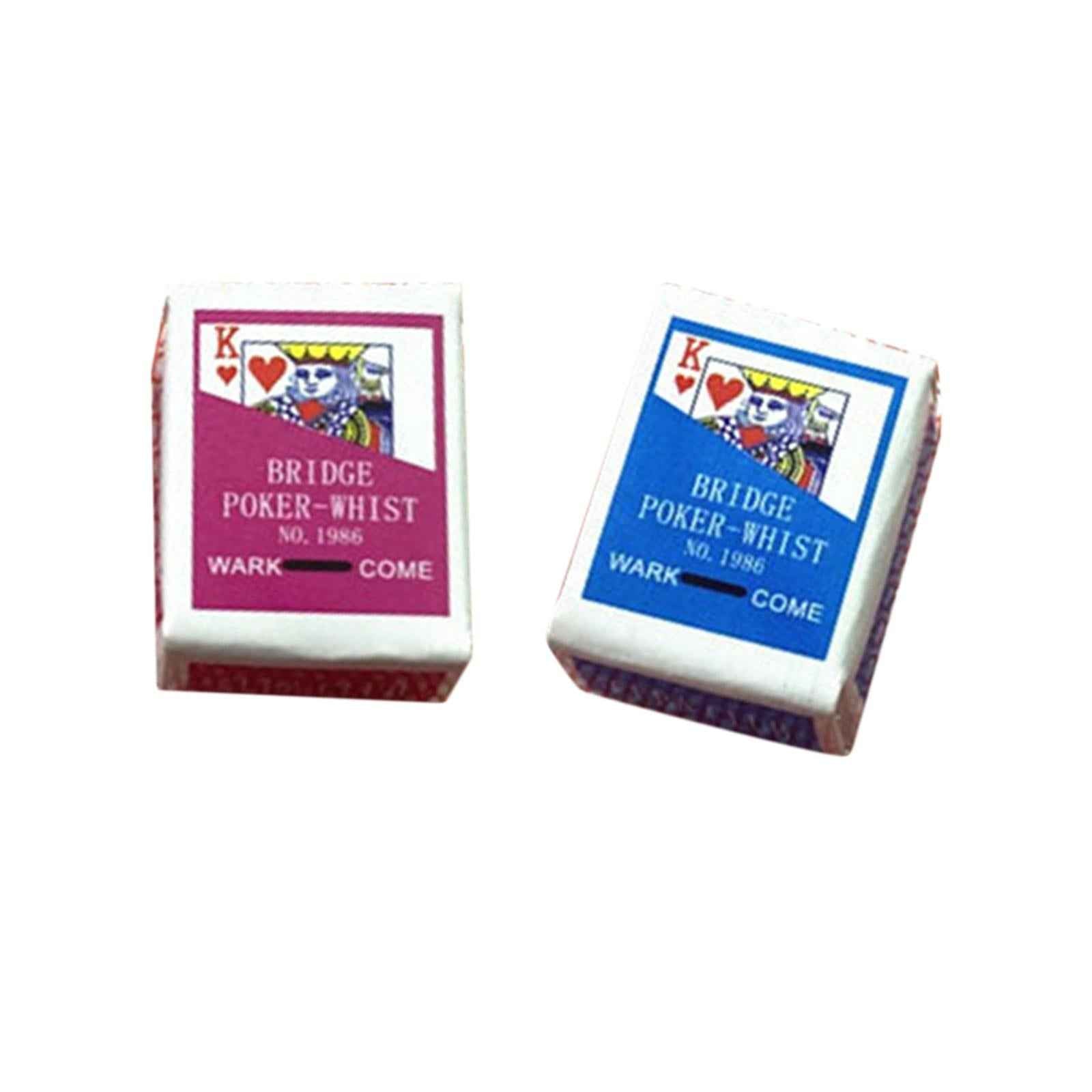 Miniature Poker 1:12 Mini Dollhouse Playing Cards Doll House Poker 1 Deck B