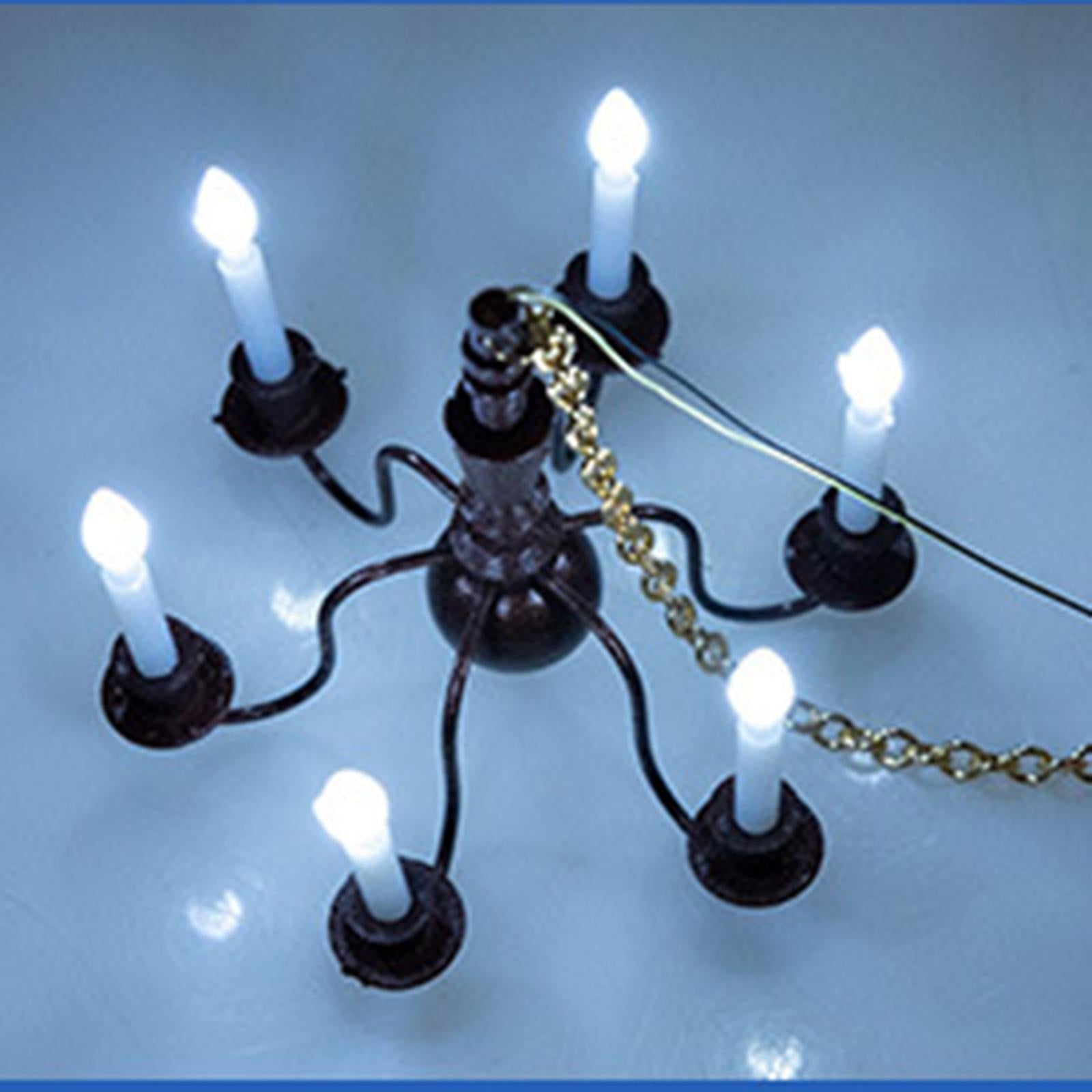 Ceiling Light Fixture Hanging Chandelier Model 1/87 HO Scale Gold 14.5cm