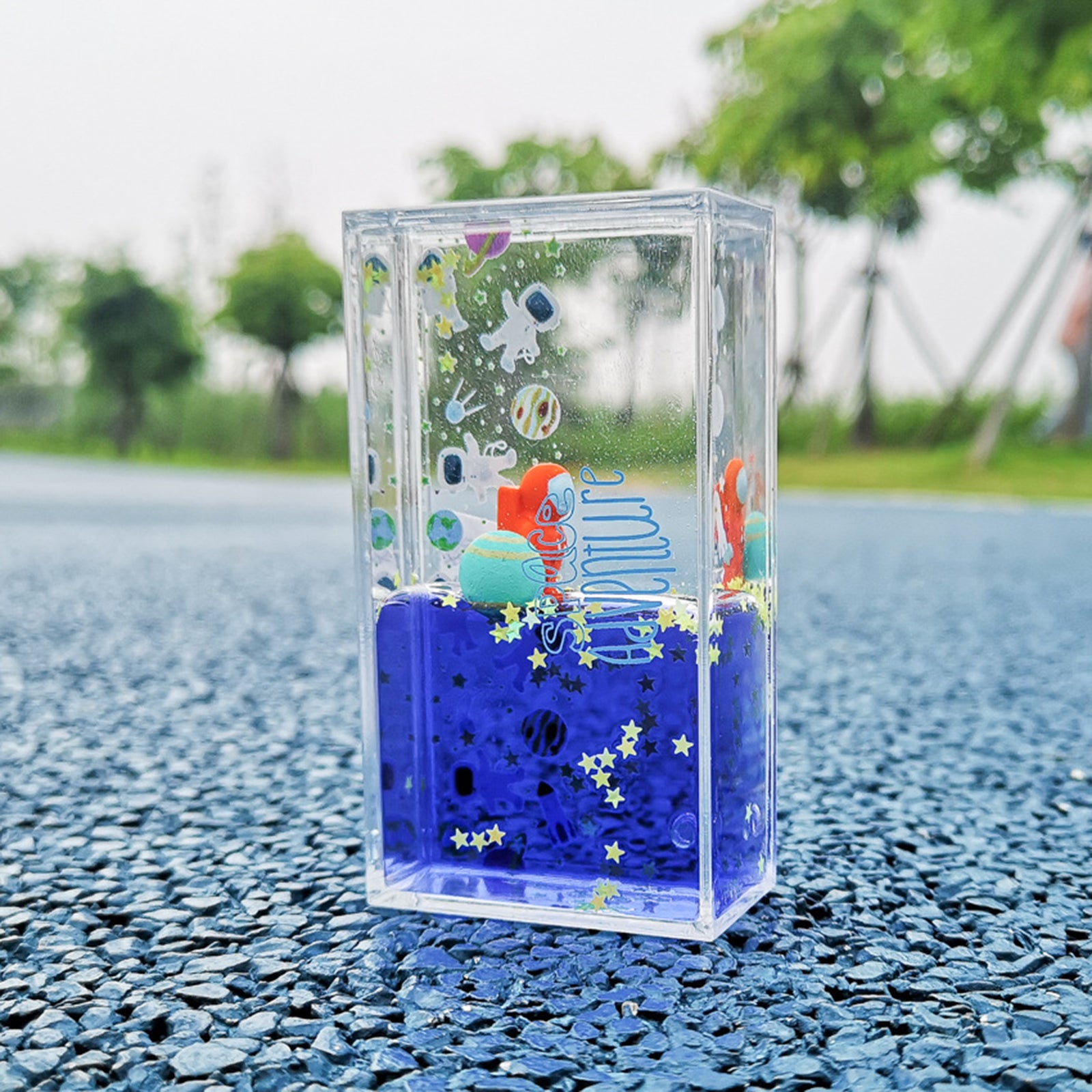 Acrylic Space Liquid Decor Relieve Stress Dynamic Sequins Birthday Gifts Silver