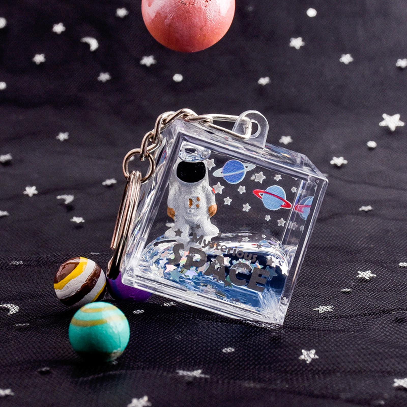 Acrylic Mysterious Space Keyring Quicksand Backpacks Ornaments Adornment Silver