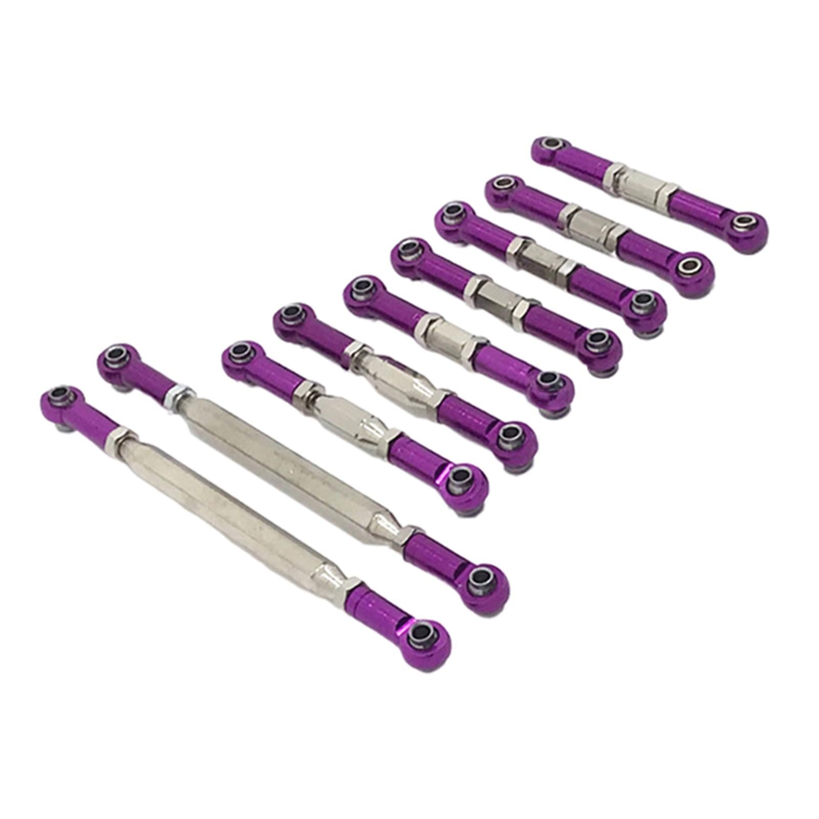 9pcs Steering Linkage Pull Rod For Wltoys 12428 FY-01 1/12 RC Car Purple