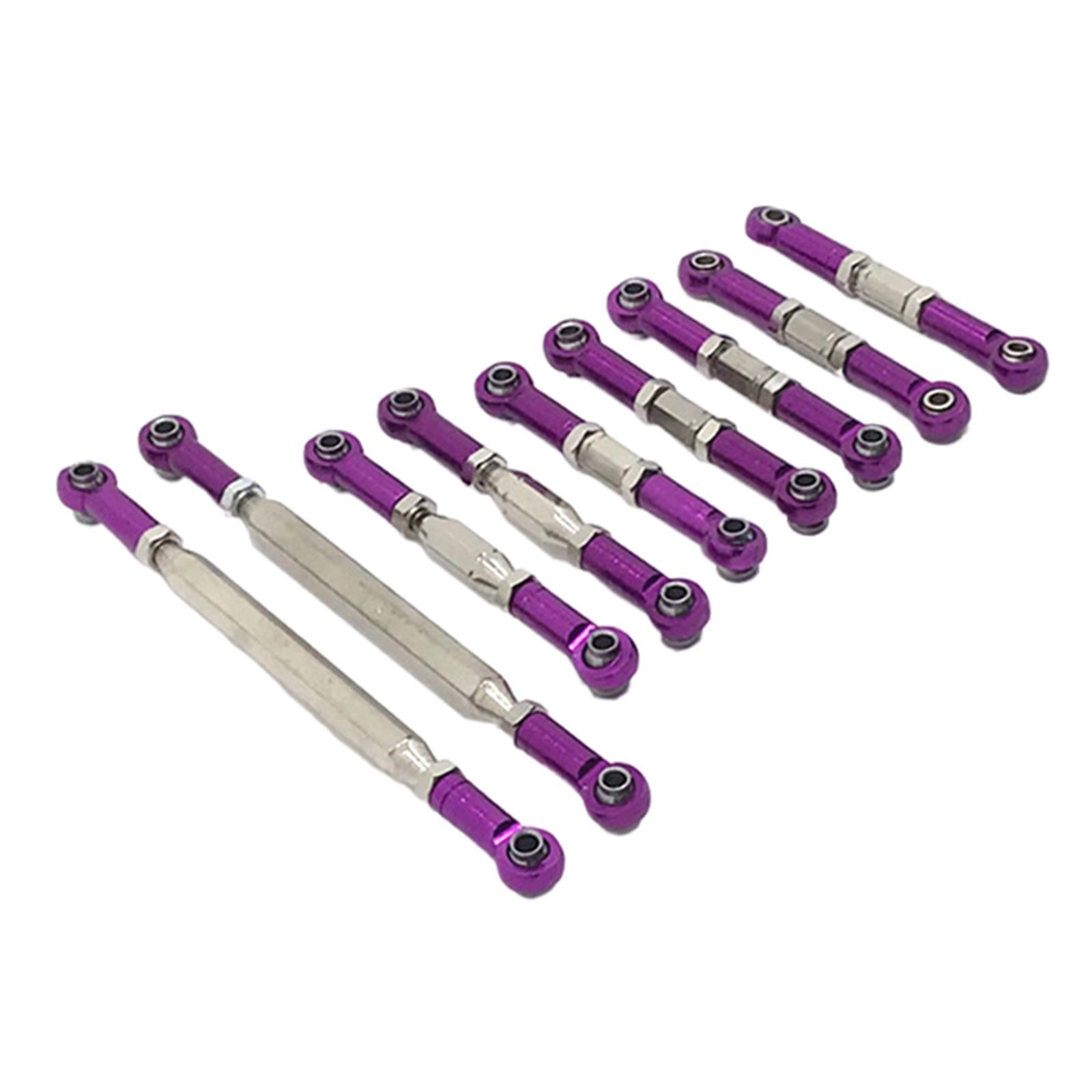 9pcs Steering Linkage Pull Rod For Wltoys 12428 FY-01 1/12 RC Car Purple