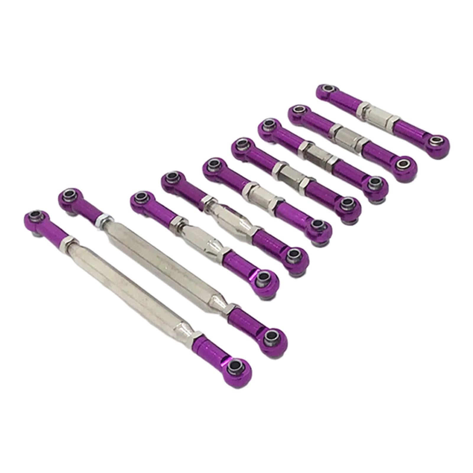 9pcs Steering Linkage Pull Rod For Wltoys 12428 FY-01 1/12 RC Car Purple