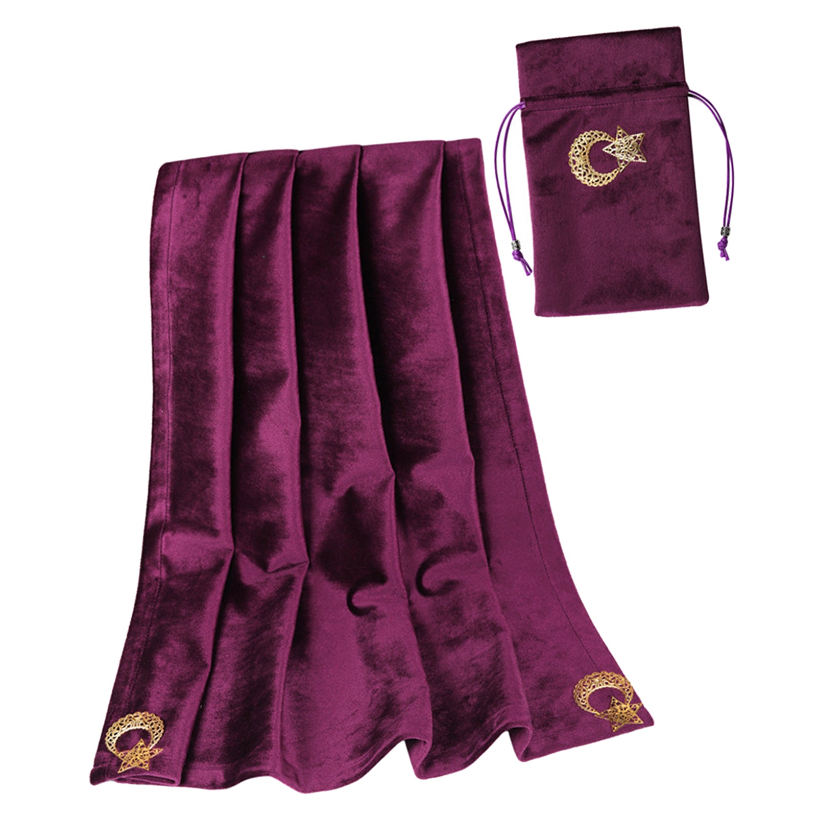 Altar Tarot Soft Velvet Table Cloth Tablecloth with Tarot Bag Dark Purple