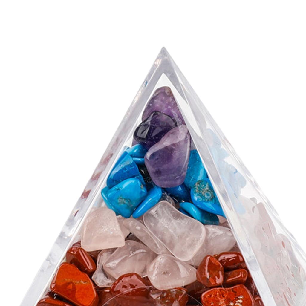 2xDecorative Crystal Stone Pyramid Mixed Yoga Studio Quartz Desktop Decoration 4cm