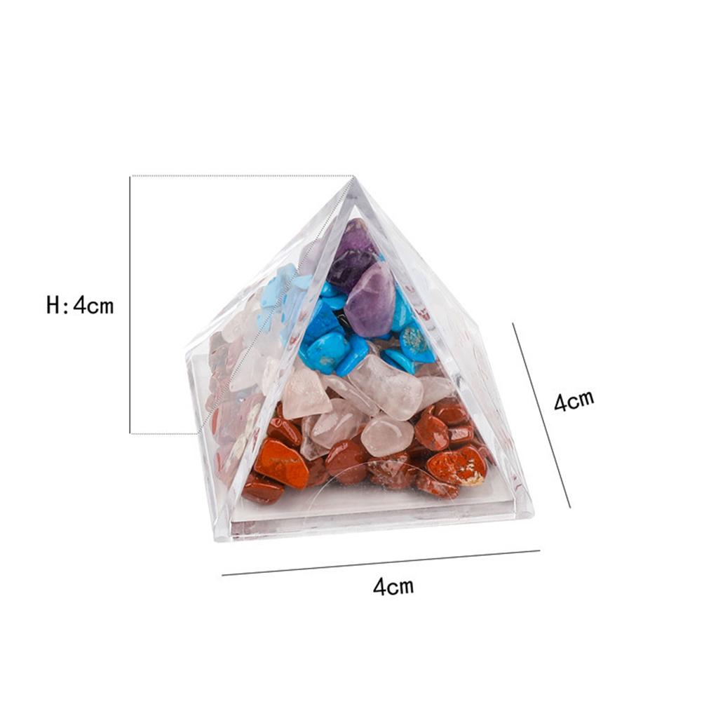 2xDecorative Crystal Stone Pyramid Mixed Yoga Studio Quartz Desktop Decoration 4cm