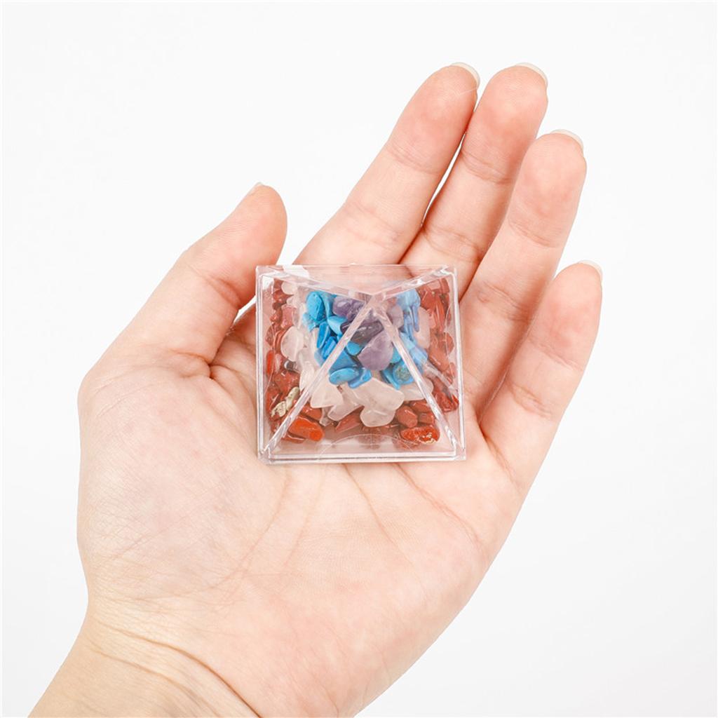 2xDecorative Crystal Stone Pyramid Mixed Yoga Studio Quartz Desktop Decoration 4cm