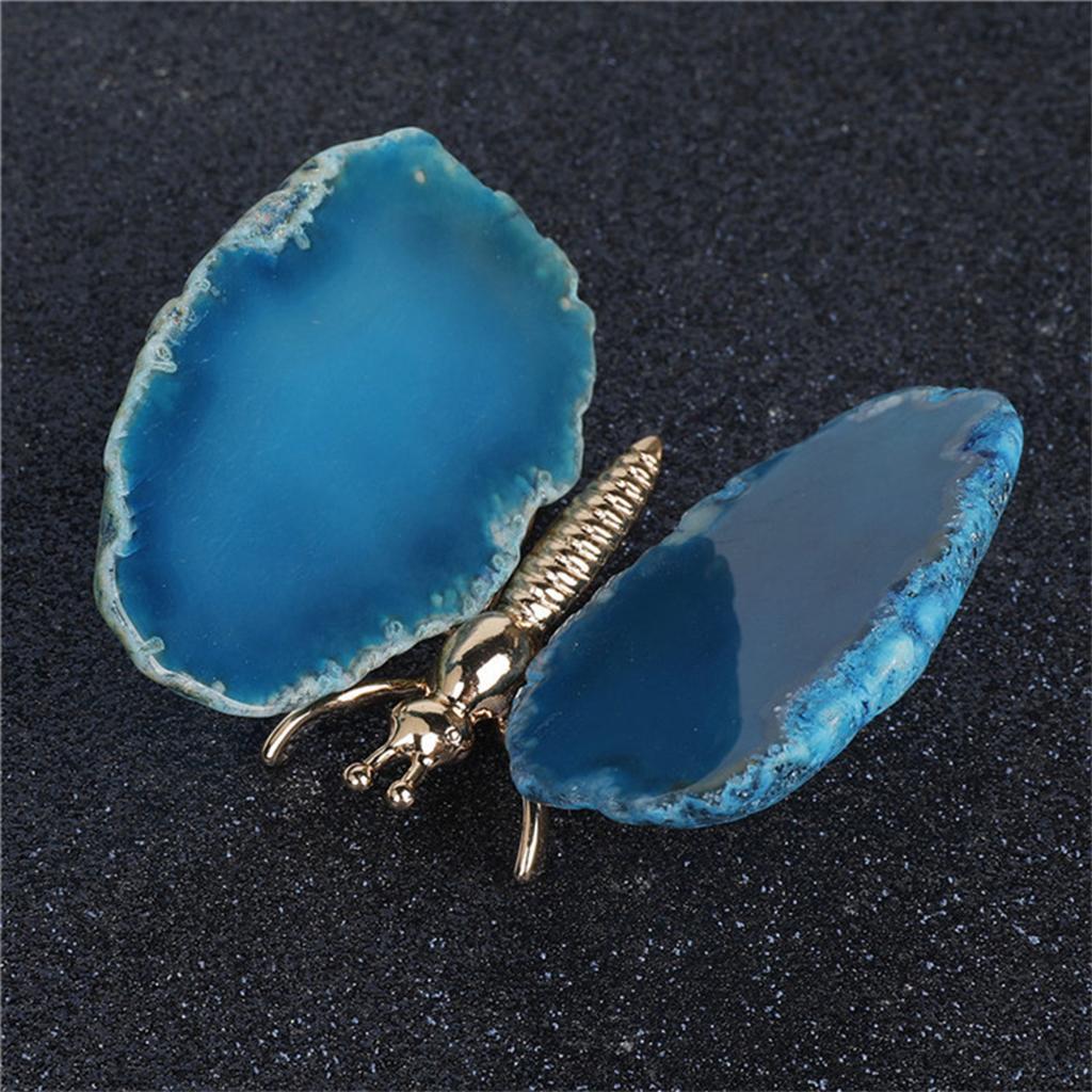 Butterfly Decorative Ornament Figurines Crafts Statue Indoor Decor Artwork Blue