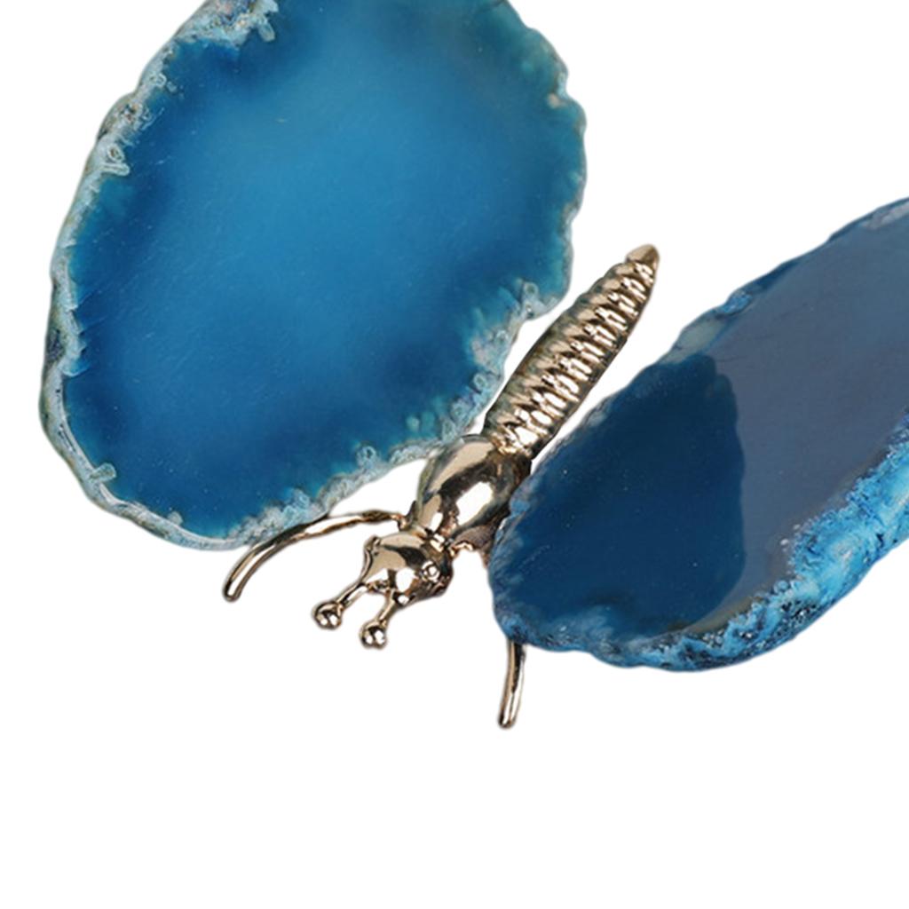 Butterfly Decorative Ornament Figurines Crafts Statue Indoor Decor Artwork Blue