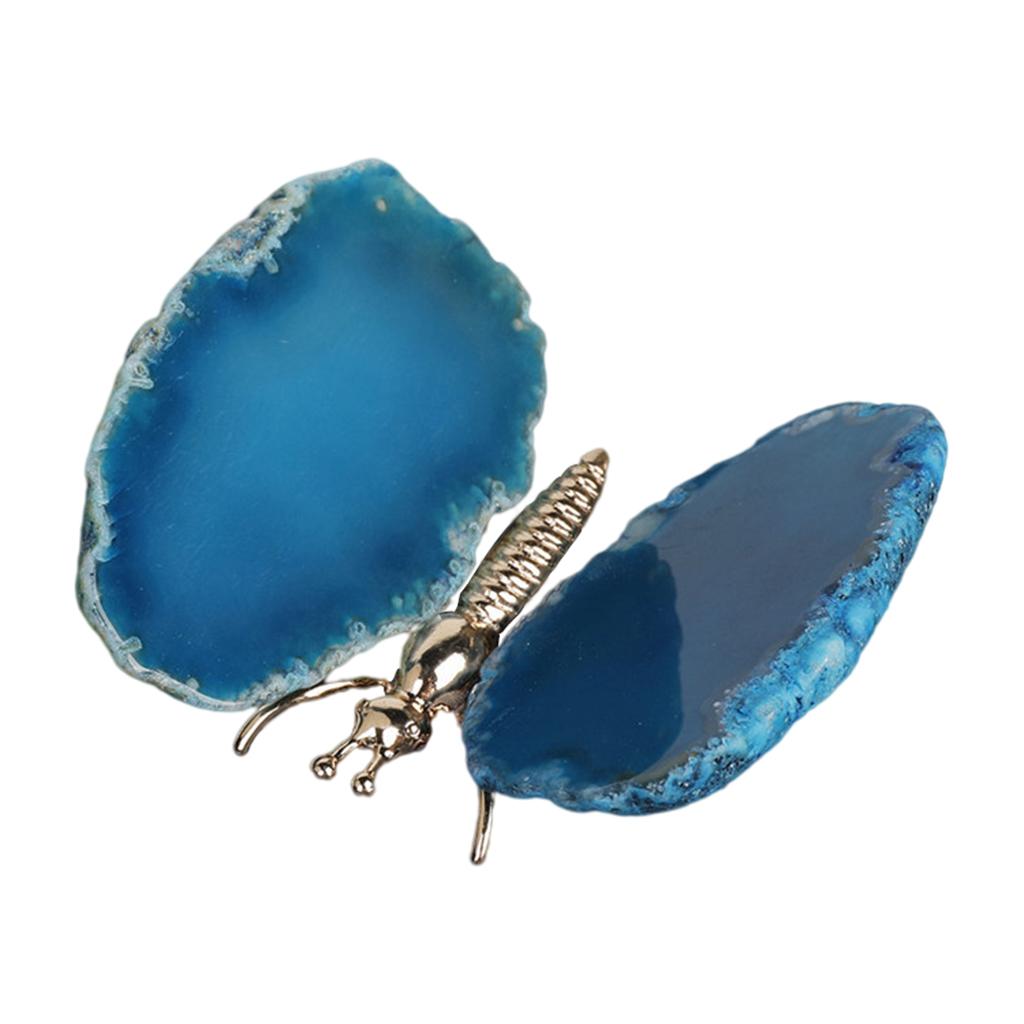 Butterfly Decorative Ornament Figurines Crafts Statue Indoor Decor Artwork Blue