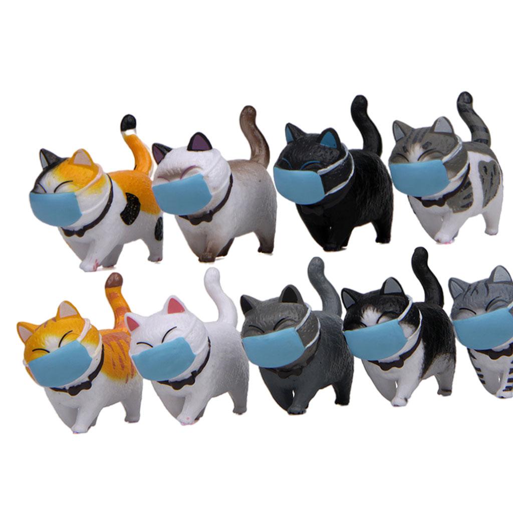 Cat Doll Figures Toy Home Decor Doll House Pet Toy Crafts Car Decor A