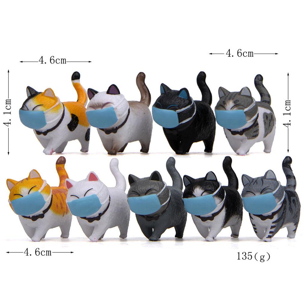 Cat Doll Figures Toy Home Decor Doll House Pet Toy Crafts Car Decor A