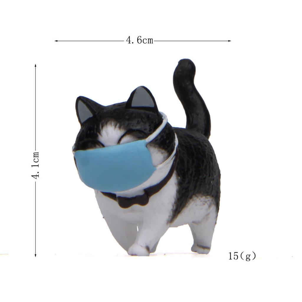 Cat Doll Figures Toy Home Decor Doll House Pet Toy Crafts Car Decor A
