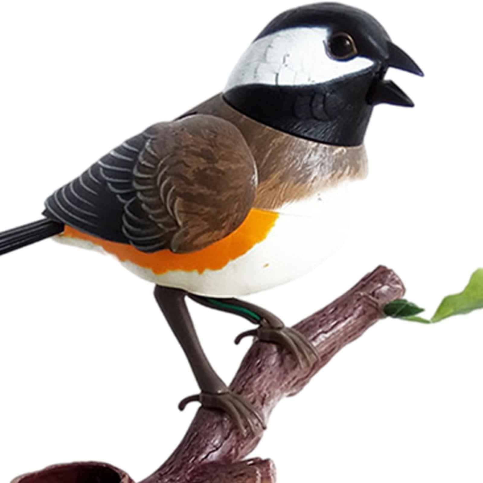 Simulation Birds Can Move Pen Holders Pets Chirp for Home Decoration Decor black