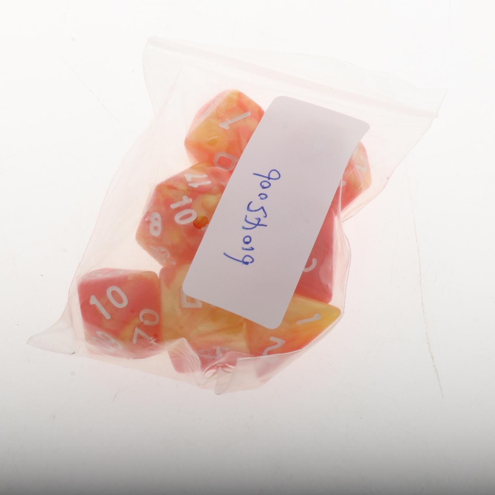 2x7Pcs Multi-sided Digital Dice D4 D6 D8 D10 D12 D20 for Table Game Toys Props Red Yellow