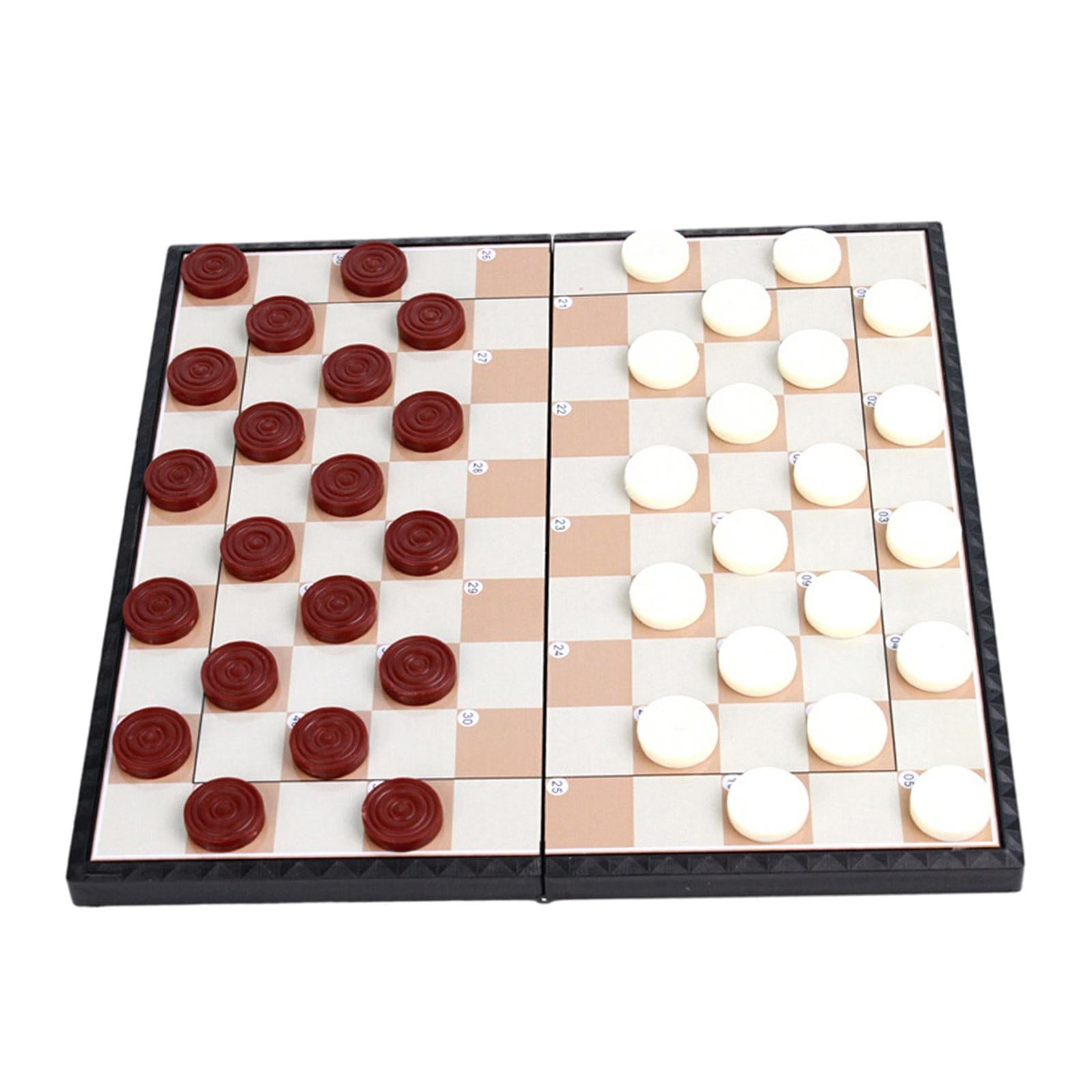 Checkers Board Game Set Traditional Portable Educational Toys for Family