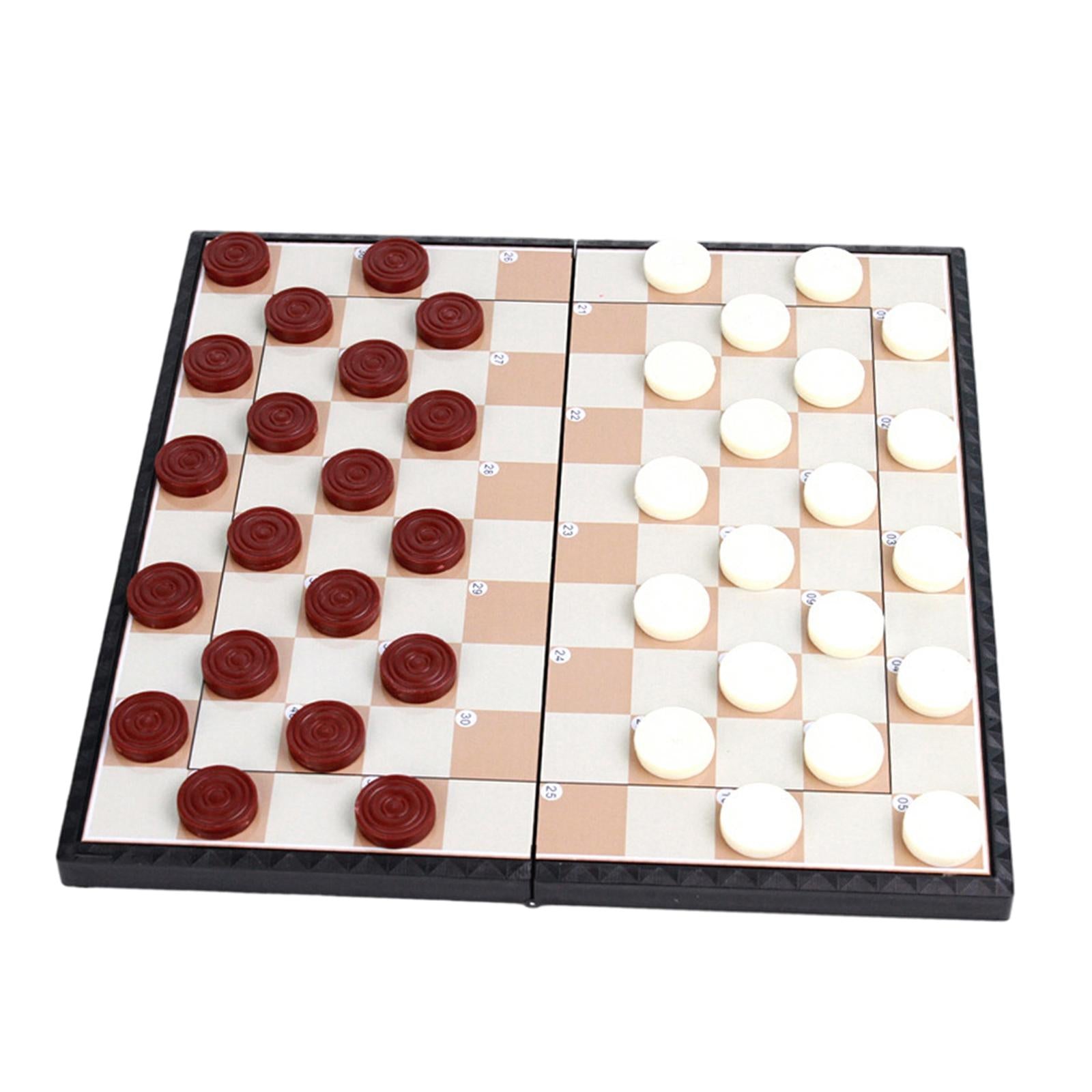 Checkers Board Game Set Traditional Portable Educational Toys for Family