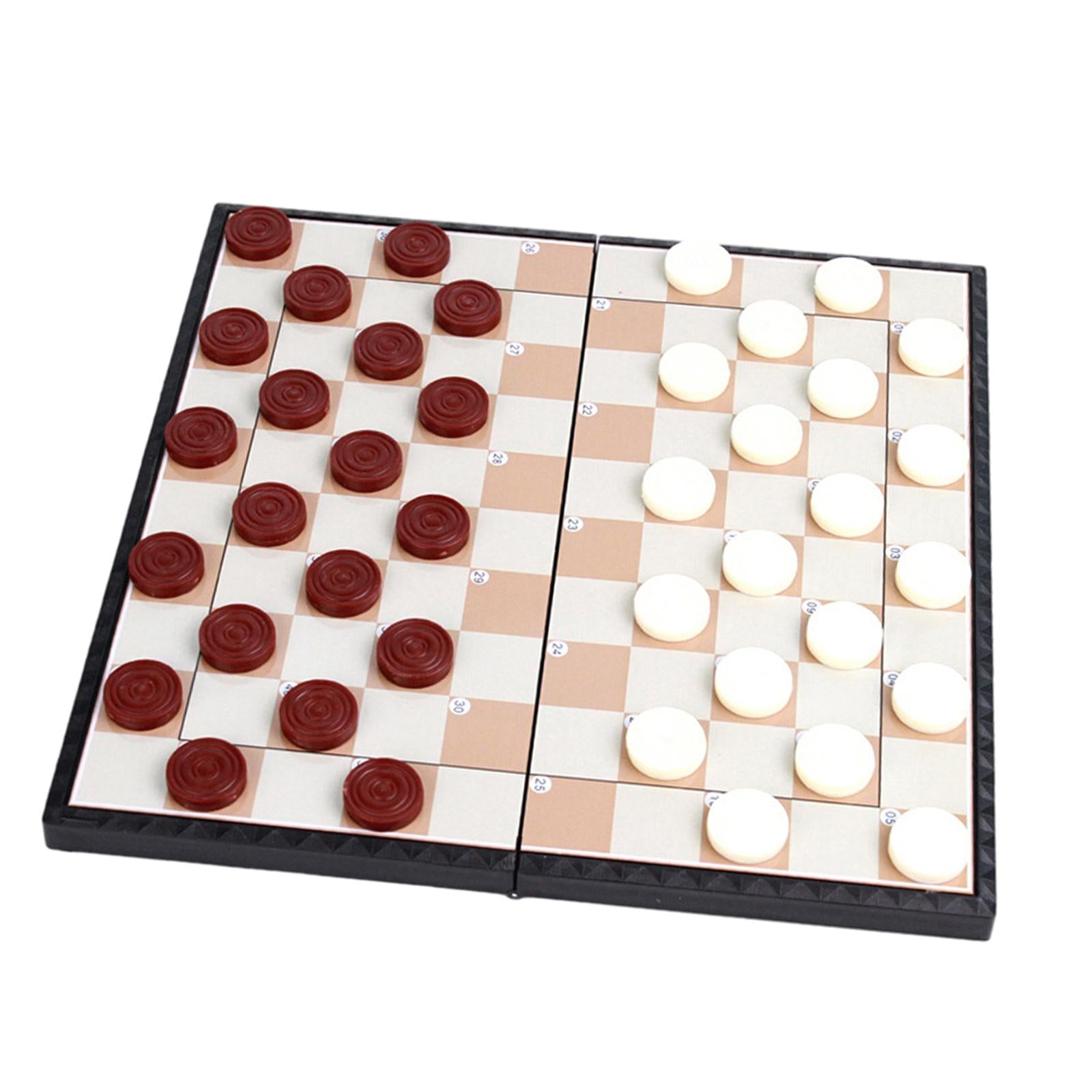 Checkers Board Game Set Traditional Portable Educational Toys for Family