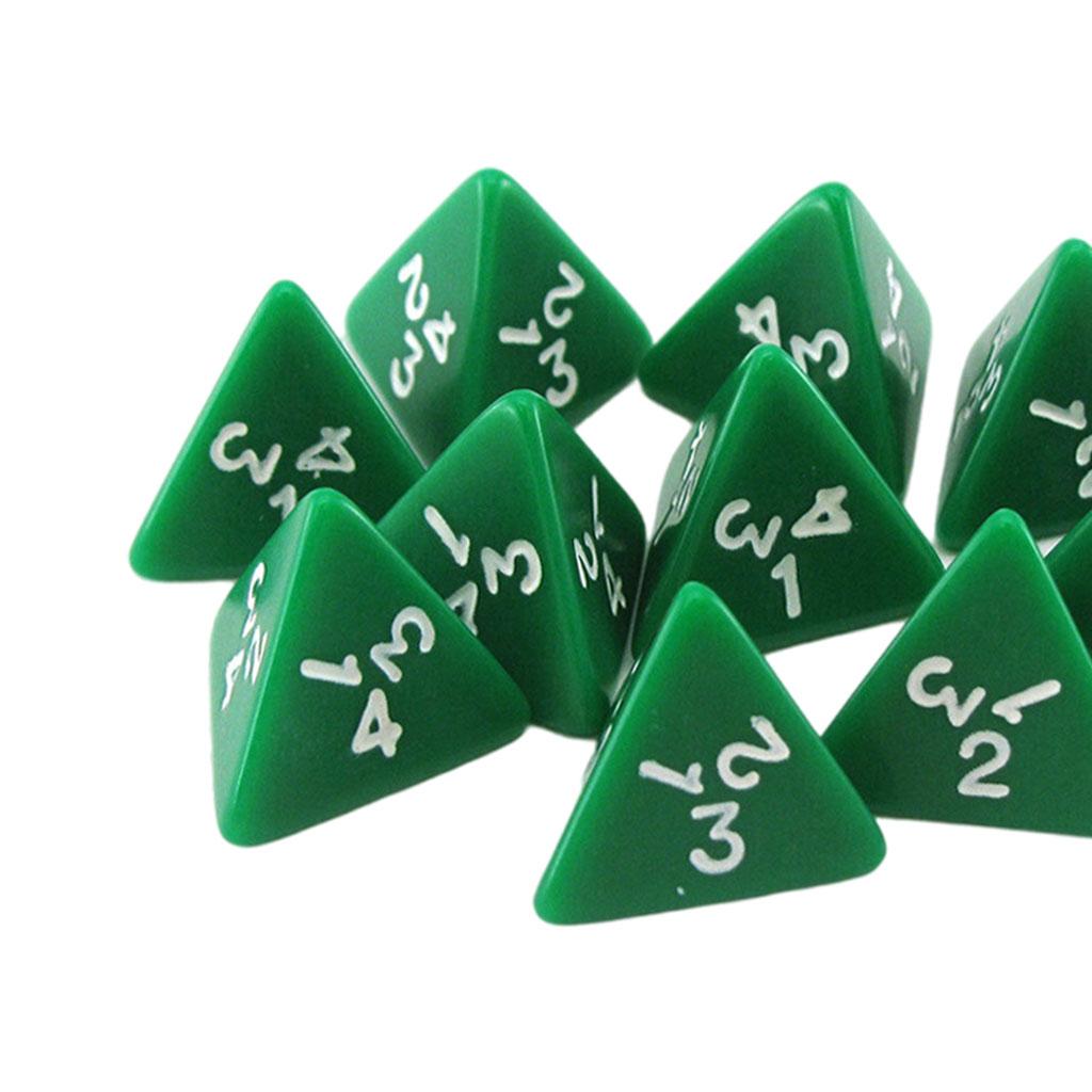 2xSet of 10 Acrylic D4 Dice Party Supply Party Favors Family Games for Dnd