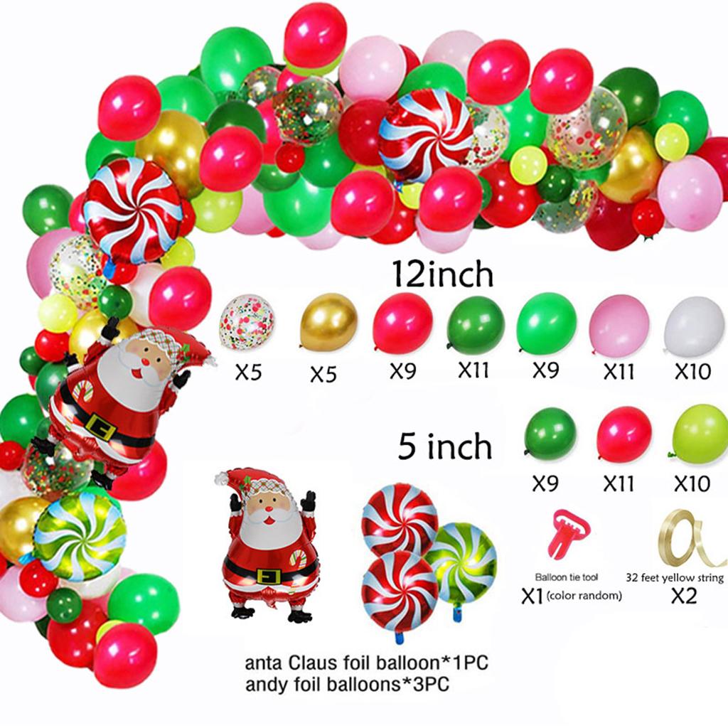 90x Green Red Yellow Gold Confetti Latex Balloons DIY Balloon Arch Kit