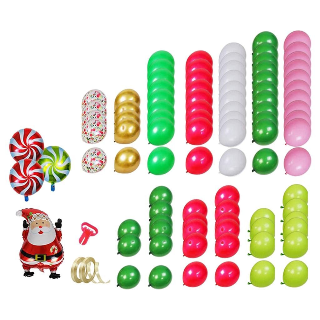 90x Green Red Yellow Gold Confetti Latex Balloons DIY Balloon Arch Kit