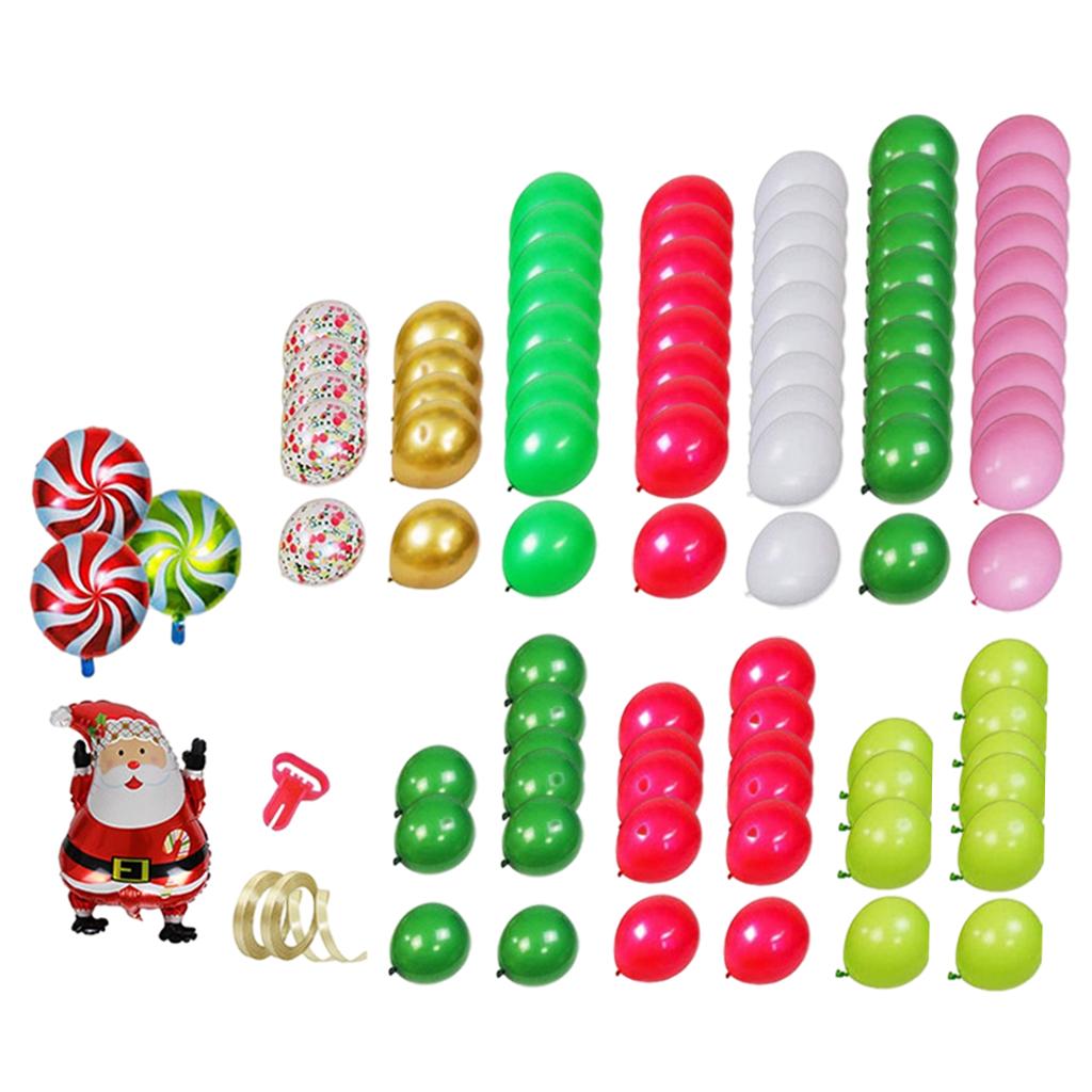 90x Green Red Yellow Gold Confetti Latex Balloons DIY Balloon Arch Kit