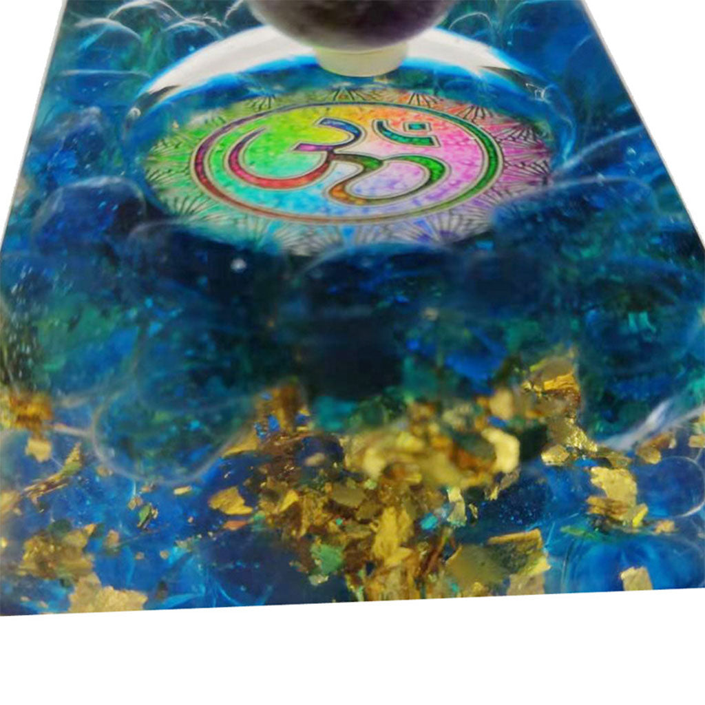 Amethyst Energy Pyramid Multicolor Resin for Office Living Room Ornaments