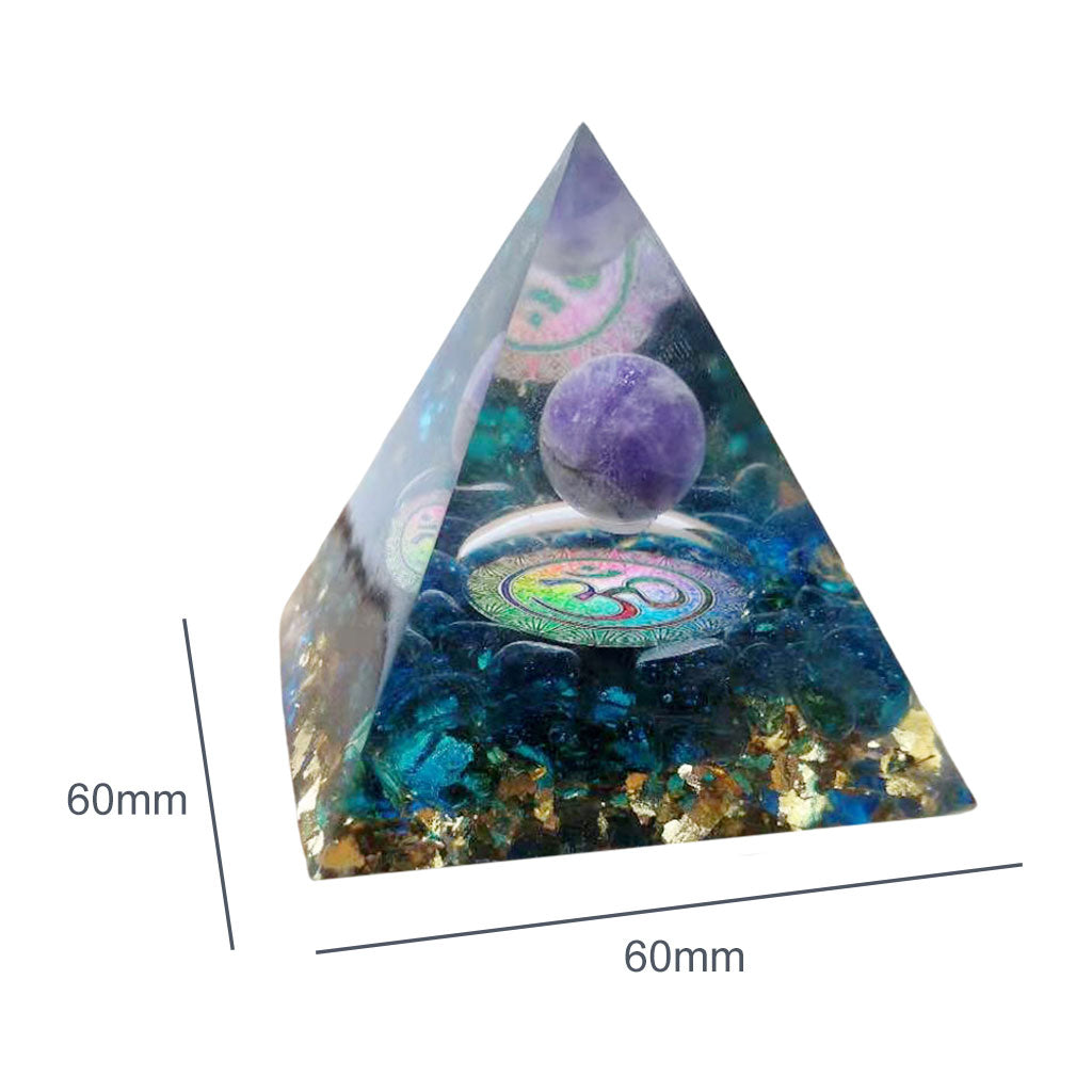 Amethyst Energy Pyramid Multicolor Resin for Office Living Room Ornaments