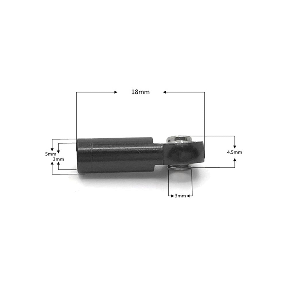 3xRC Tie Rod End Ball Joint Spare Parts for 1/8 Crawler Universal  Black