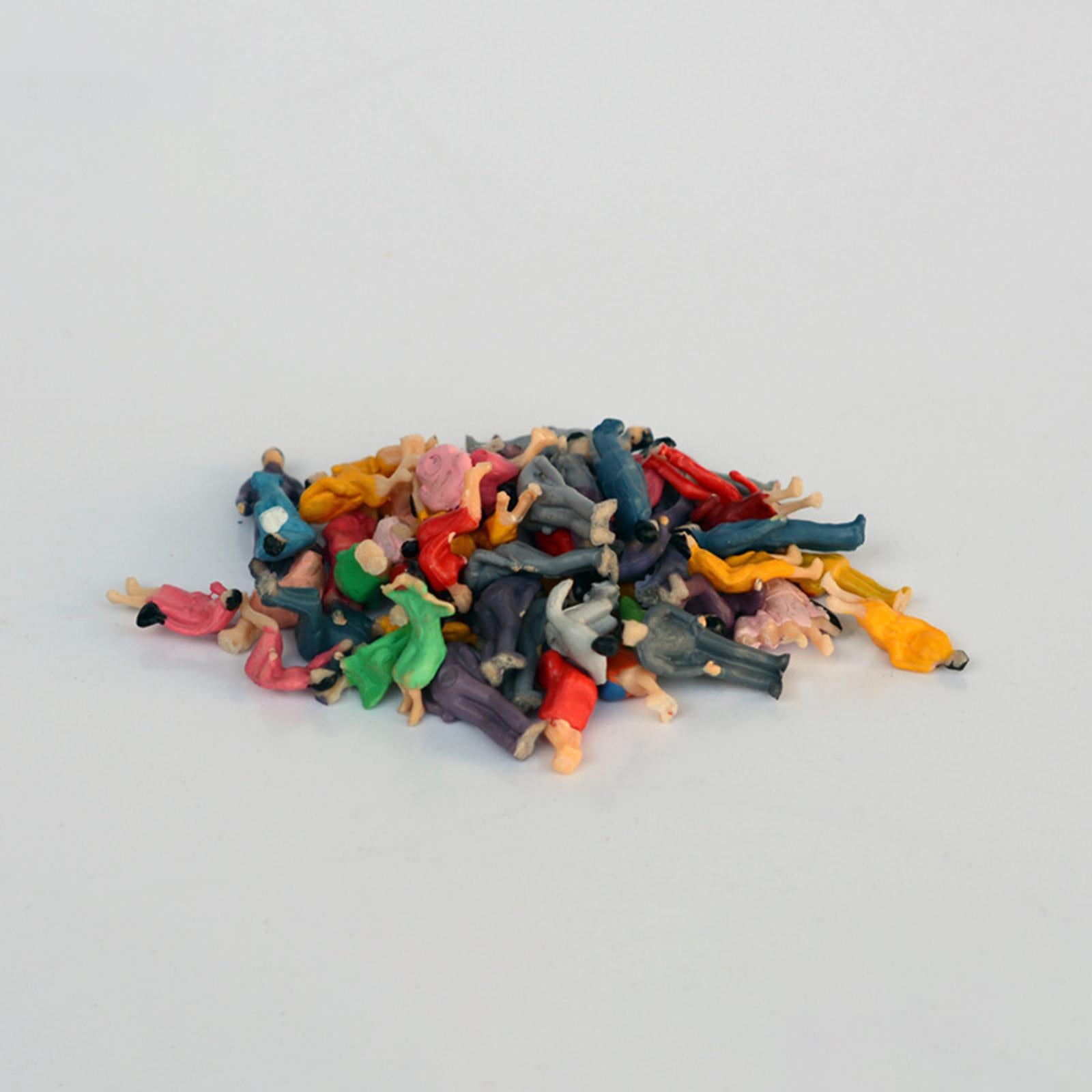 3xHand Painted Figures Assorted Poses Sand Table Tiny Scenery Decorative 100pcs 150th