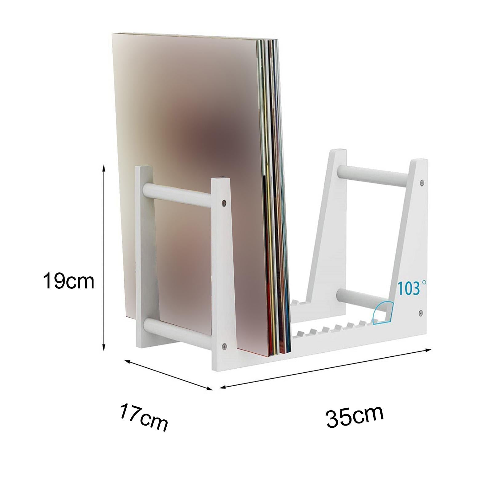 Acrylic Vinyl Record Stand Modern Oblique Organizer Album Storage White