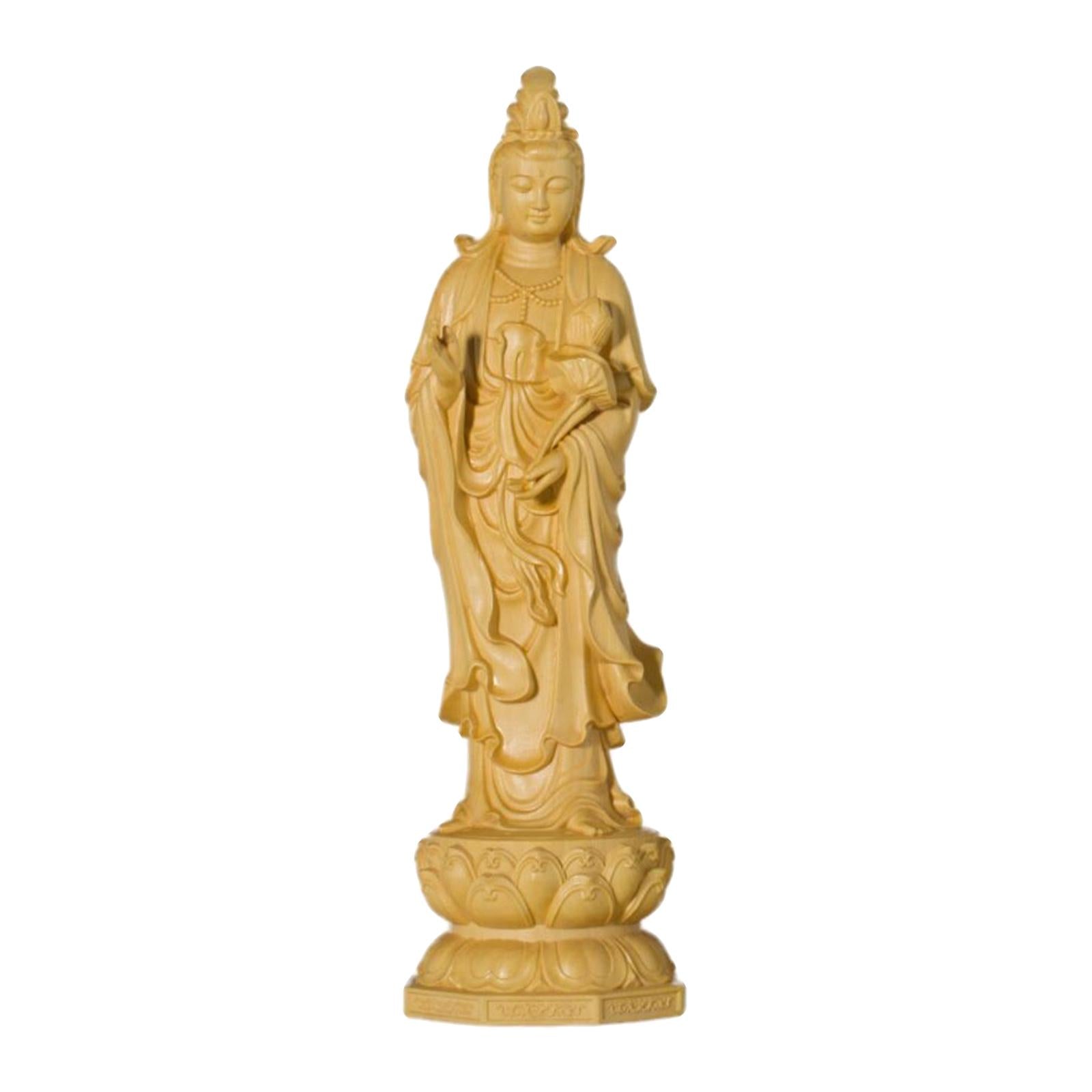 Chinese Guanyin Statue Crafts Collectibles for Office Tabletop Decoration B