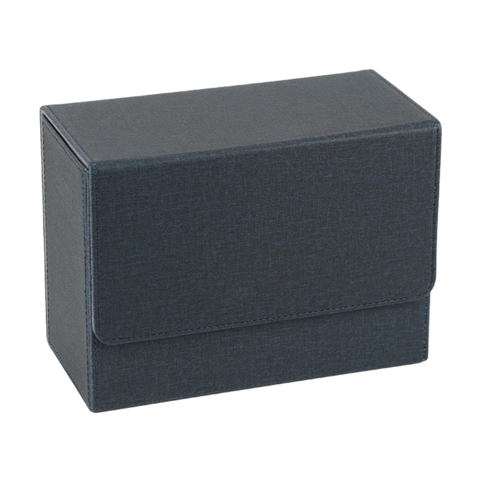 Cards Storage Box Holder Waterproof PU Trading Sports Card Slab Blue