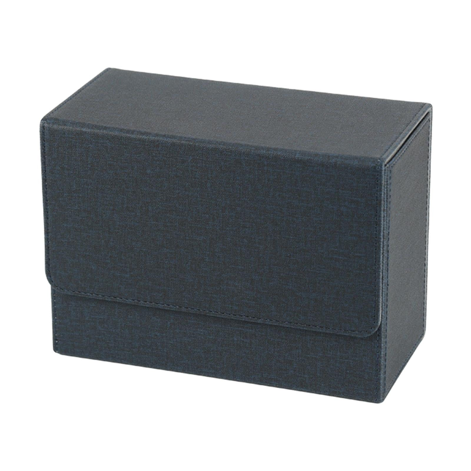 Cards Storage Box Holder Waterproof PU Trading Sports Card Slab Blue