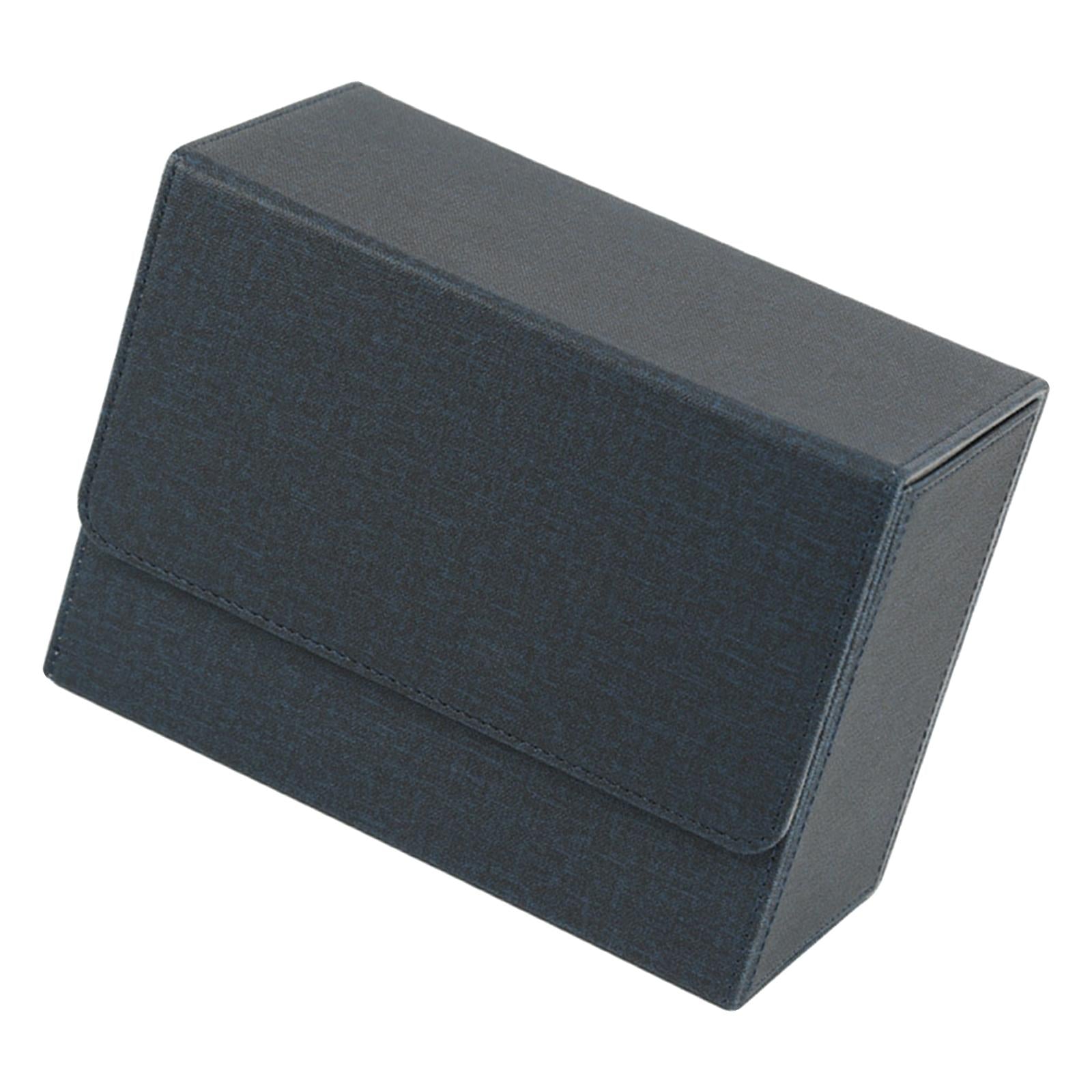 Cards Storage Box Holder Waterproof PU Trading Sports Card Slab Blue