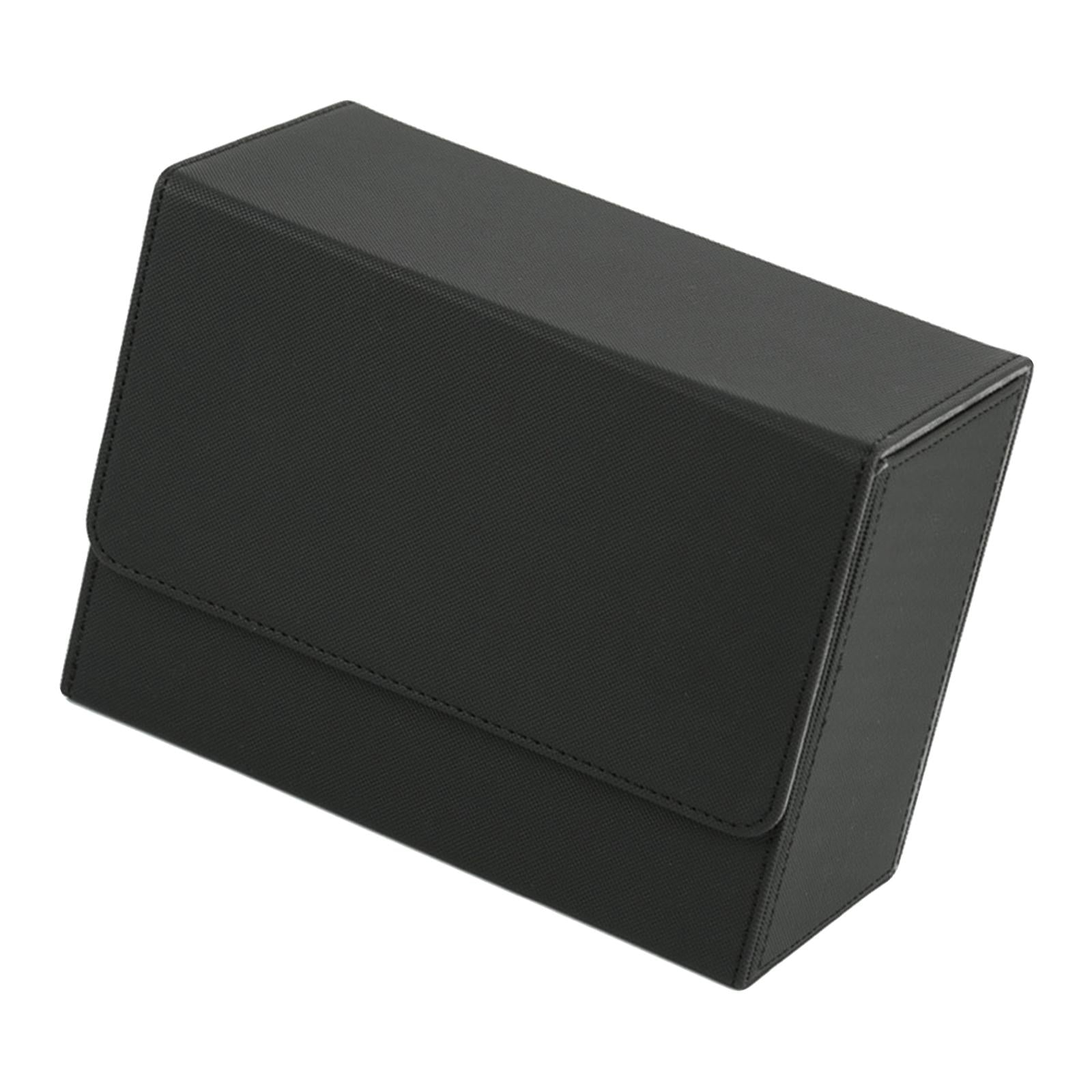 Cards Storage Box Holder Waterproof PU Trading Sports Card Slab Black