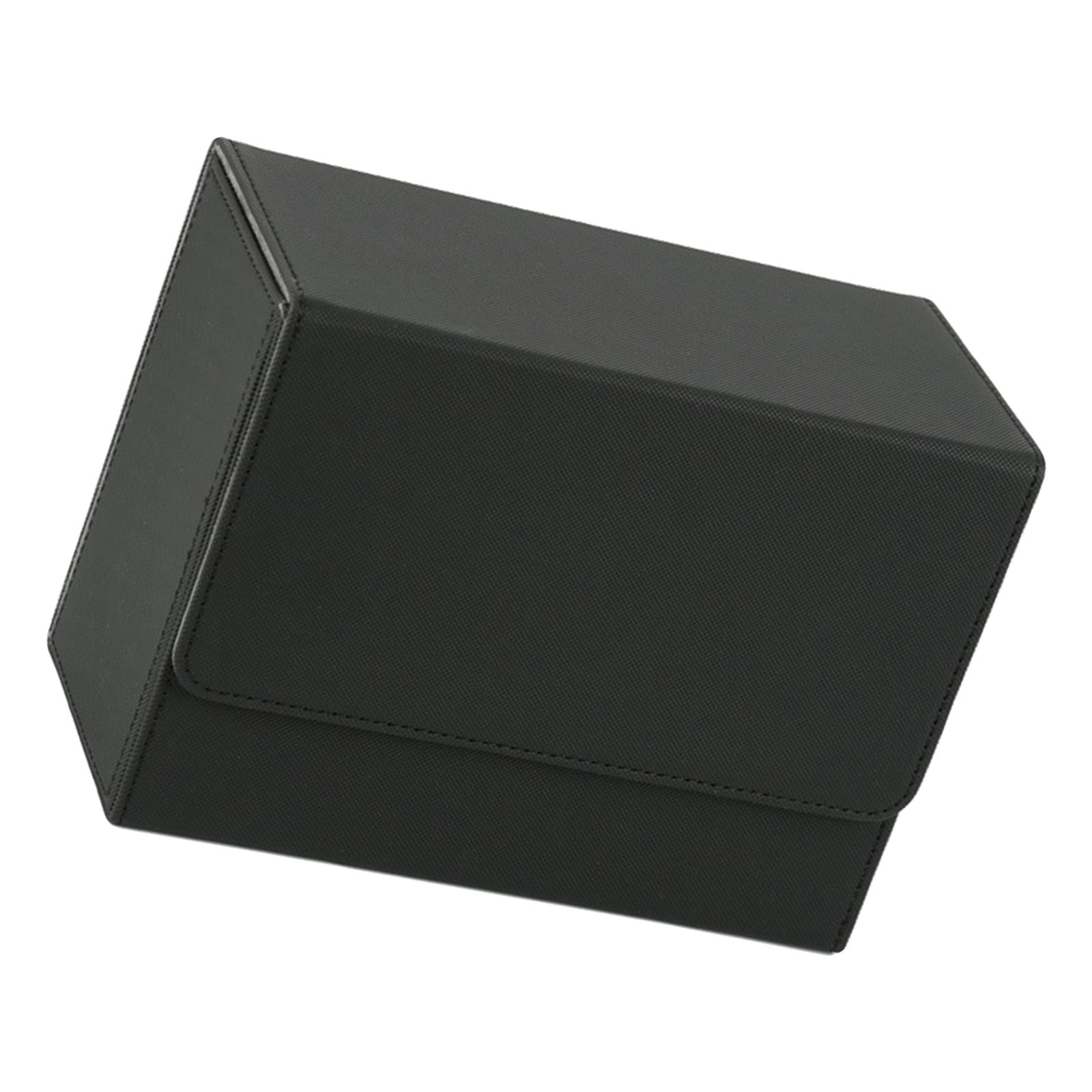 Cards Storage Box Holder Waterproof PU Trading Sports Card Slab Black