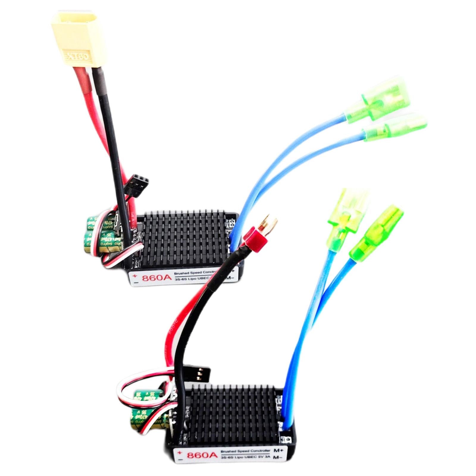 2xWaterproof Brush ESC Replacement 860A 12V-24V High Power for RC Car Vehicle T