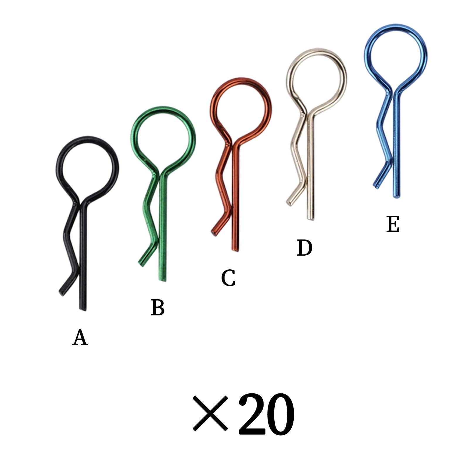 4x20/Set Universal RC Body Clips Pins for 1:6 1:8 RC Crawler Buggy Monster Black