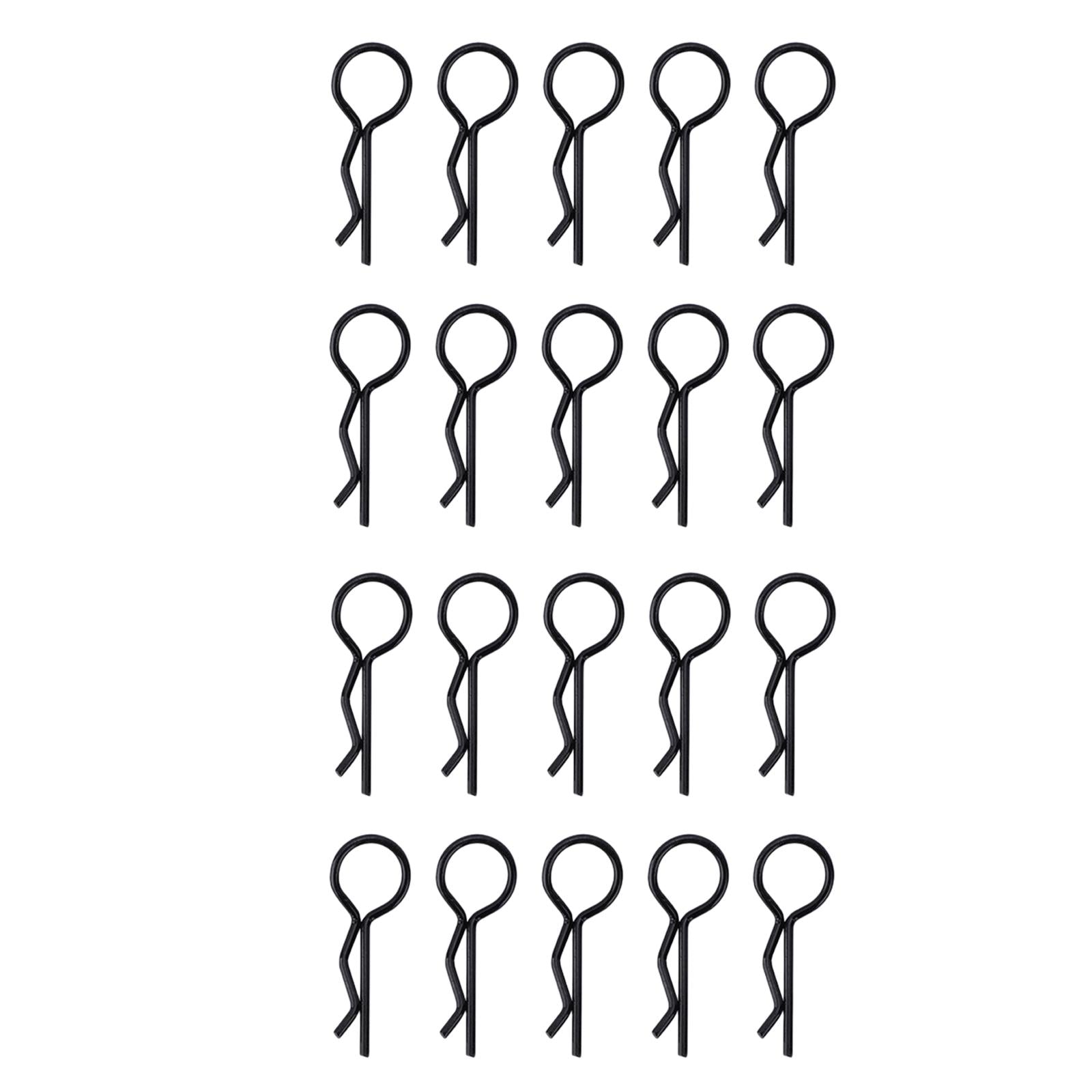4x20/Set Universal RC Body Clips Pins for 1:6 1:8 RC Crawler Buggy Monster Black