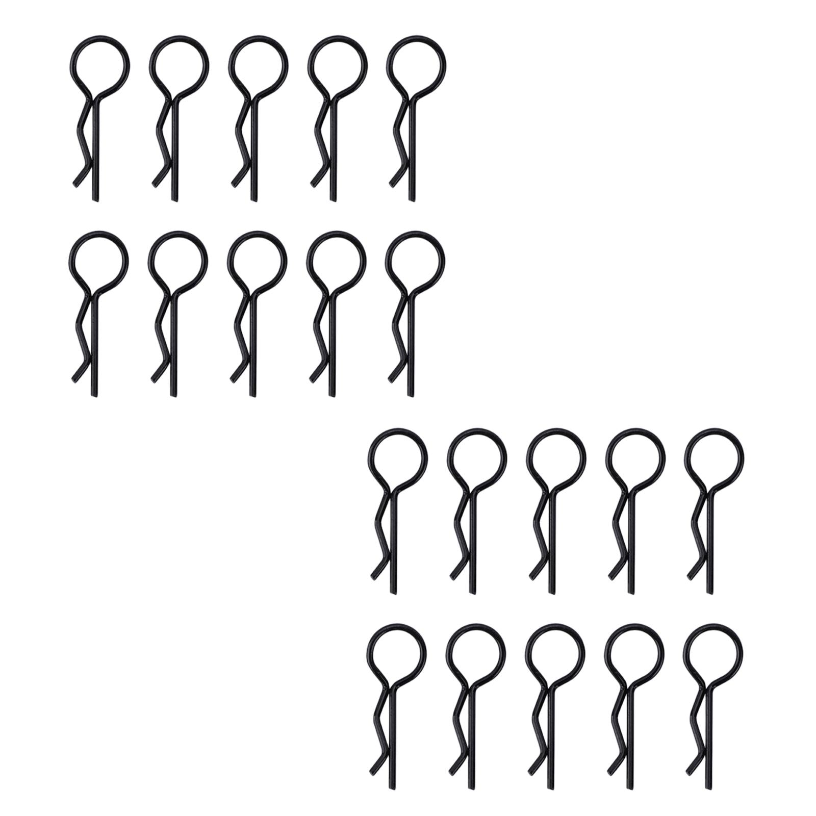 3x20/Set Universal RC Body Clips Pins for 1:6 1:8 RC Crawler Buggy Monster Black