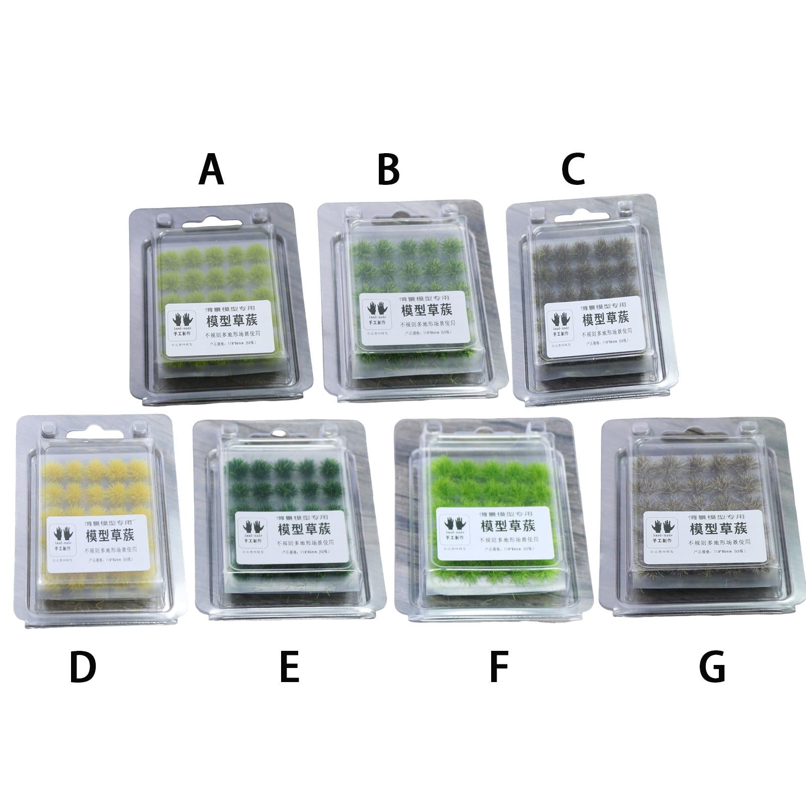 3x50Pcs Artificial Miniature Model Grass Railroad Scenery Sand Table Layout A
