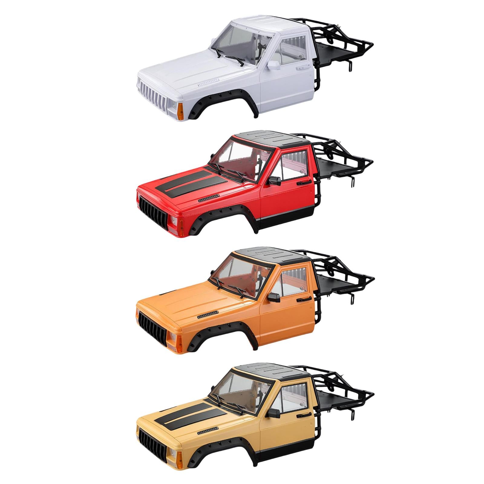 Body Cab&Back-Half Cage Upgrade for 1/10 RC Crawler Car 313, 324mm Wheelbase White