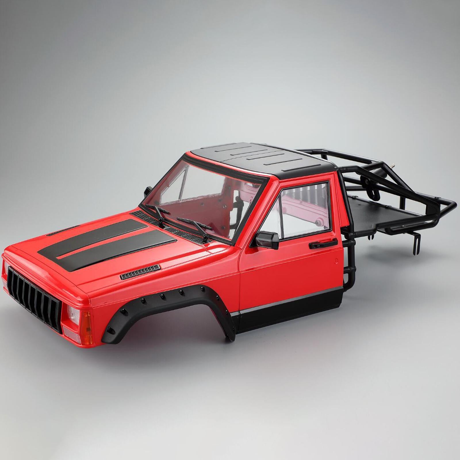 Body Cab&Back-Half Cage Upgrade for 1/10 RC Crawler Car 313, 324mm Wheelbase Red