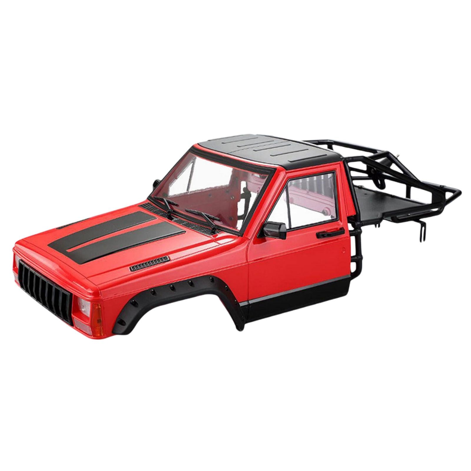 Body Cab&Back-Half Cage Upgrade for 1/10 RC Crawler Car 313, 324mm Wheelbase Red