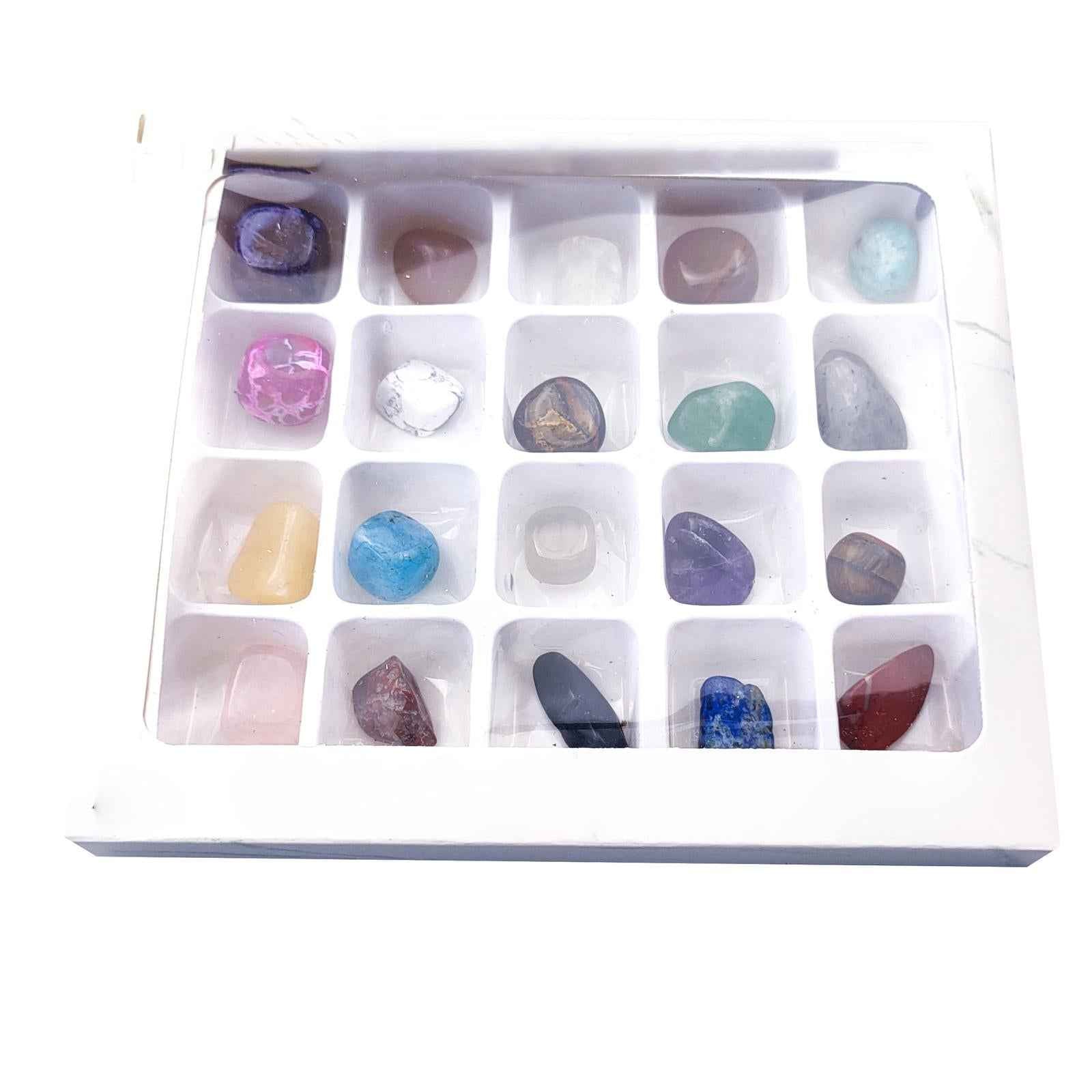20Pcs Rock and Mineral & Collection Box Gemstone for Kids Birthday Present