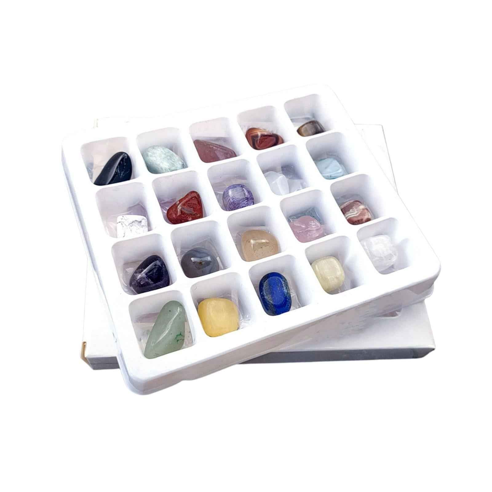 20Pcs Rock and Mineral & Collection Box Gemstone for Kids Birthday Present