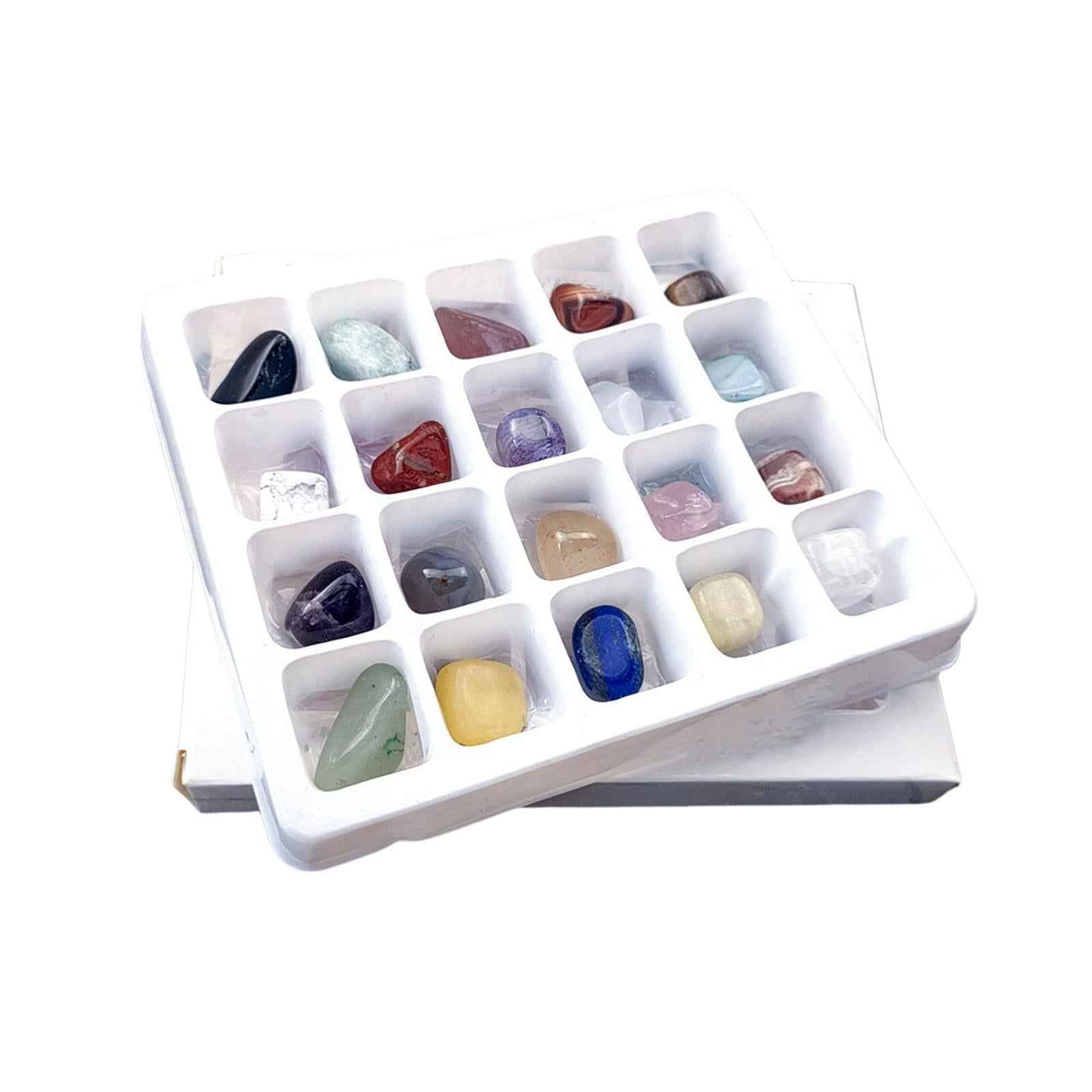 20Pcs Rock and Mineral & Collection Box Gemstone for Kids Birthday Present